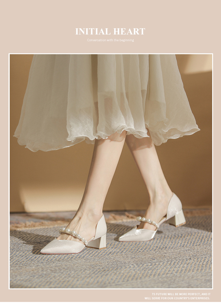 Pointed Mary Jane Heels With Pearl Detail Women's Stiletto Pumps_voghion.com
