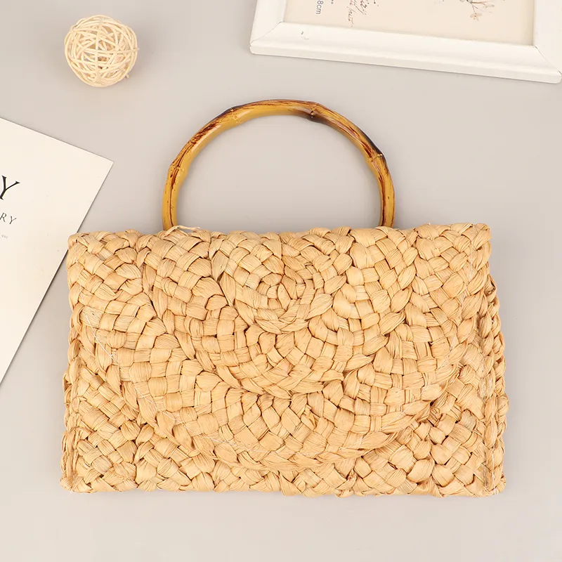 1Pc Purse Frame Hanger DIY O Handle Bag Straps Replacement Bamboo Handles Handcraft Wooden Rings_voghion.com