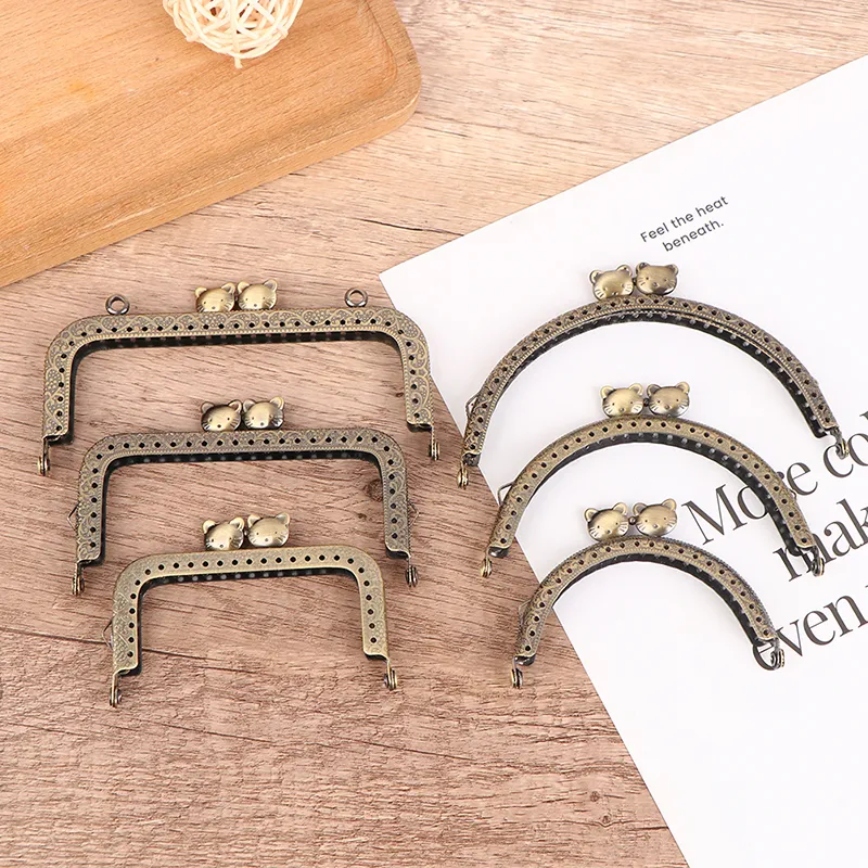 1 pz 8,5/10,5/12,5 cm testa di gatto manico per borsa in metallo per pochette borsa chiusura a scatto accessori per borse_voghion.com