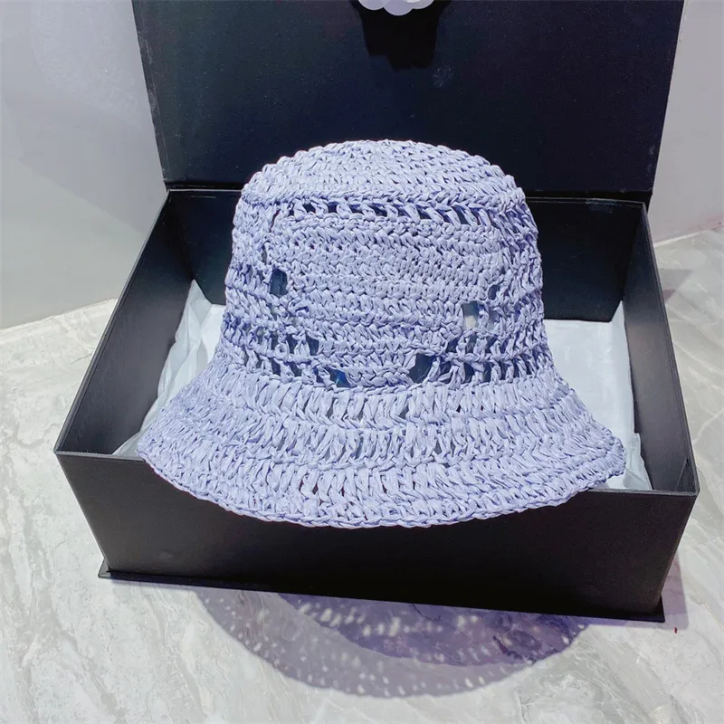 Lettera Paglia Designer Uomo Donna Cappello da pescatore Aderente Moda Tessuto a mano Cappello da sole Donna Estate All'aperto Spiaggia Cappelli Baseball_voghion.com