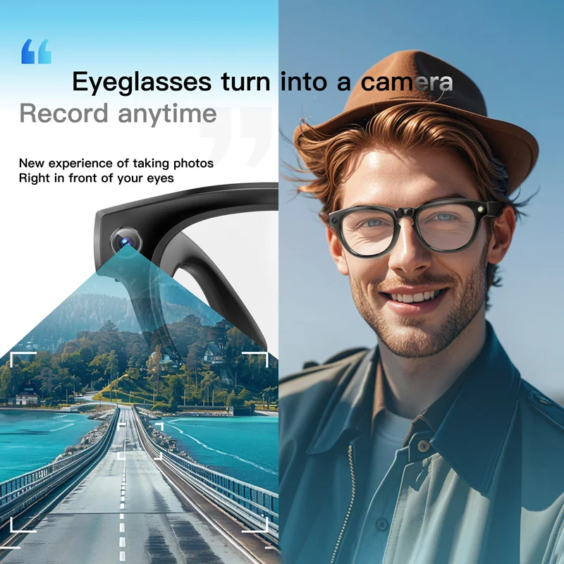 4K AI Smart Camera Glasses 800MP Bluetooth Smart Glasses Call Playing Music Object Recognition AI Translation Multifunction_voghion.com