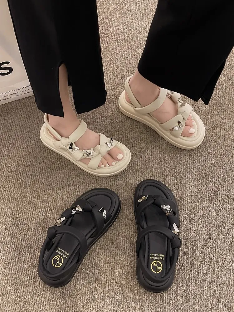 Roman Style Butterfly Sandals Comfortable Beach Shoes For Summer_voghion.com
