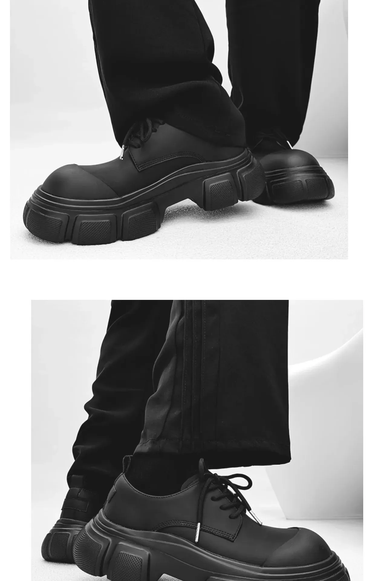 Chaussures décontractées en cuir véritable à semelle épaisse pour hommes, chaussures à plateforme rehaussées, japonaises, Haruku, coréennes, streetwear, à la mode_voghion.com