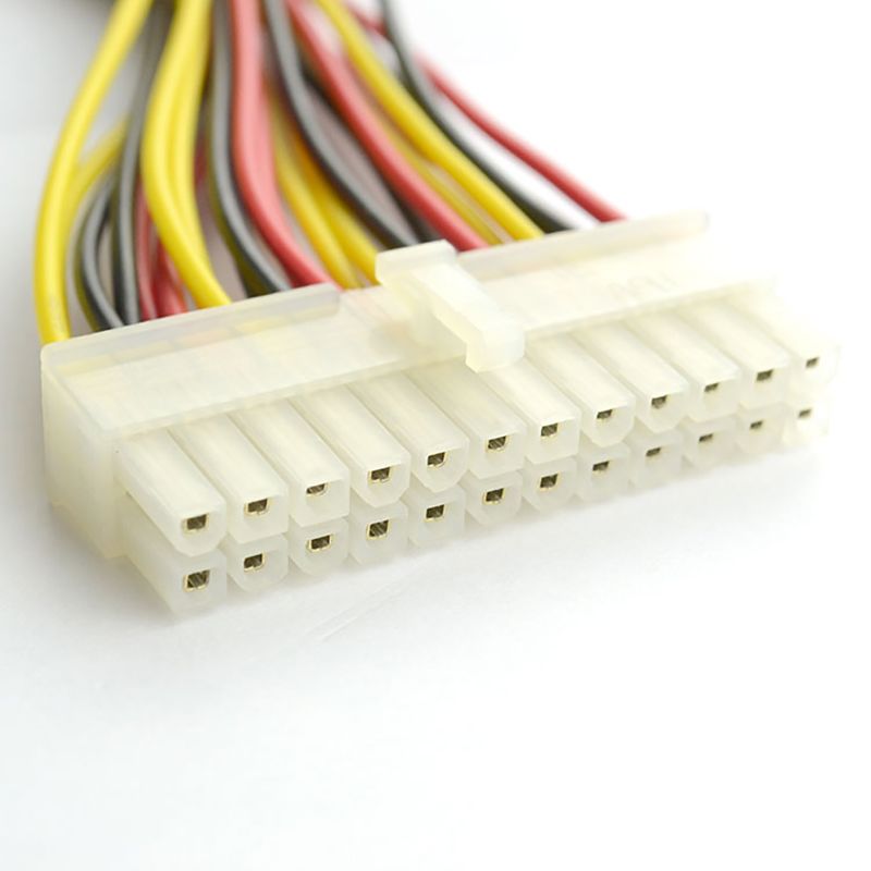 Erkek - 24Pin Dişi PC PSU Güç Adaptörü ATX Uzatma Kablosu Konektörü_voghion.com