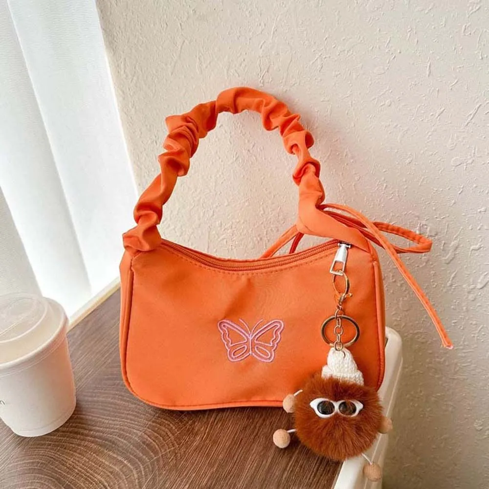 Borsa a tracolla con fiocco ricamato e farfalla Y2k Oxford in nylon con fiocco, grande capacità, stile coreano_voghion.com