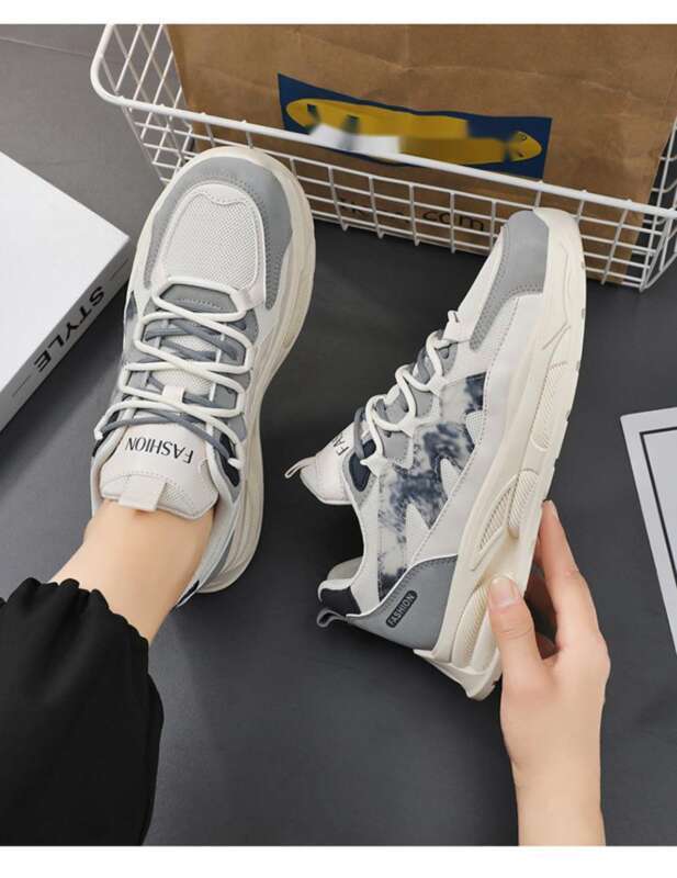 Scarpe da papà casual sportive con suola spessa e versatili alla moda da uomo, in rete traspirante, primavera 2025_voghion.com