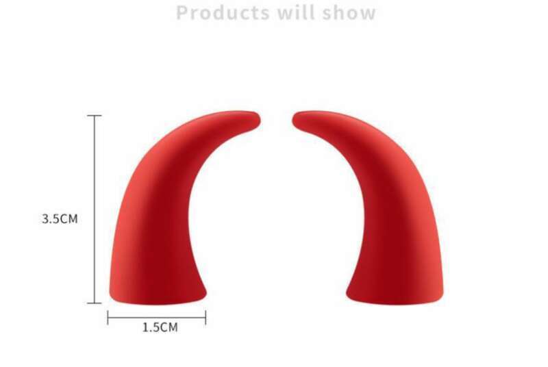 New Creative Trendy Small Bull Devil Horn Center Console Display Steering Wheel Cute Car Decoration_voghion.com