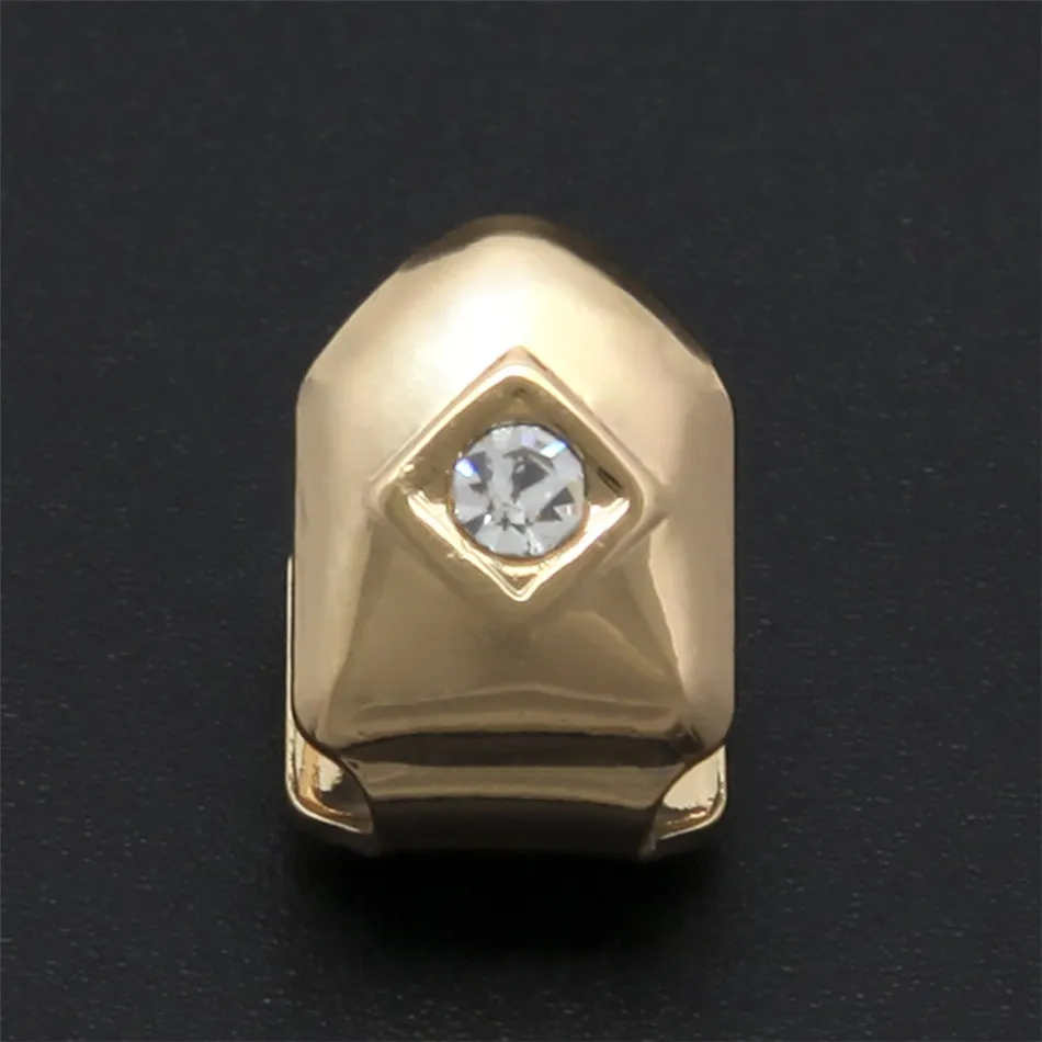 Vergoldeter Hip Hop Einzelzahn Grillz Cap Top Bottom Grill für Halloween Weihnachtsfeier Schmuck_voghion.com