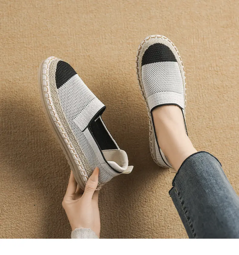 CMY Summer New Fly Woven Shoes Mesh Breathable Straw Fisherman Shoes_voghion.com