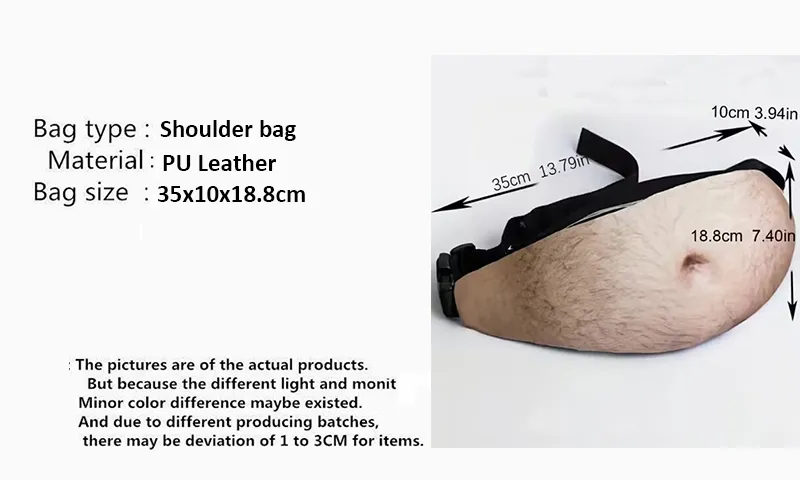 Αστεία Pop Dad Bod Money Belt Ανδρικές τσάντες Ταξιδίου Χρώμα σάρκας Creative Fanny Pack Beer Fat Belly Bum Pouch Τσάντα μέσης_voghion.com