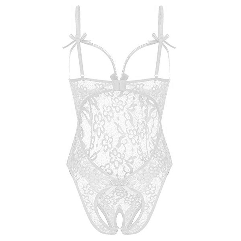 Lace Dark Patterned Open Cut One-piece Fun Lingerie Set_voghion.com