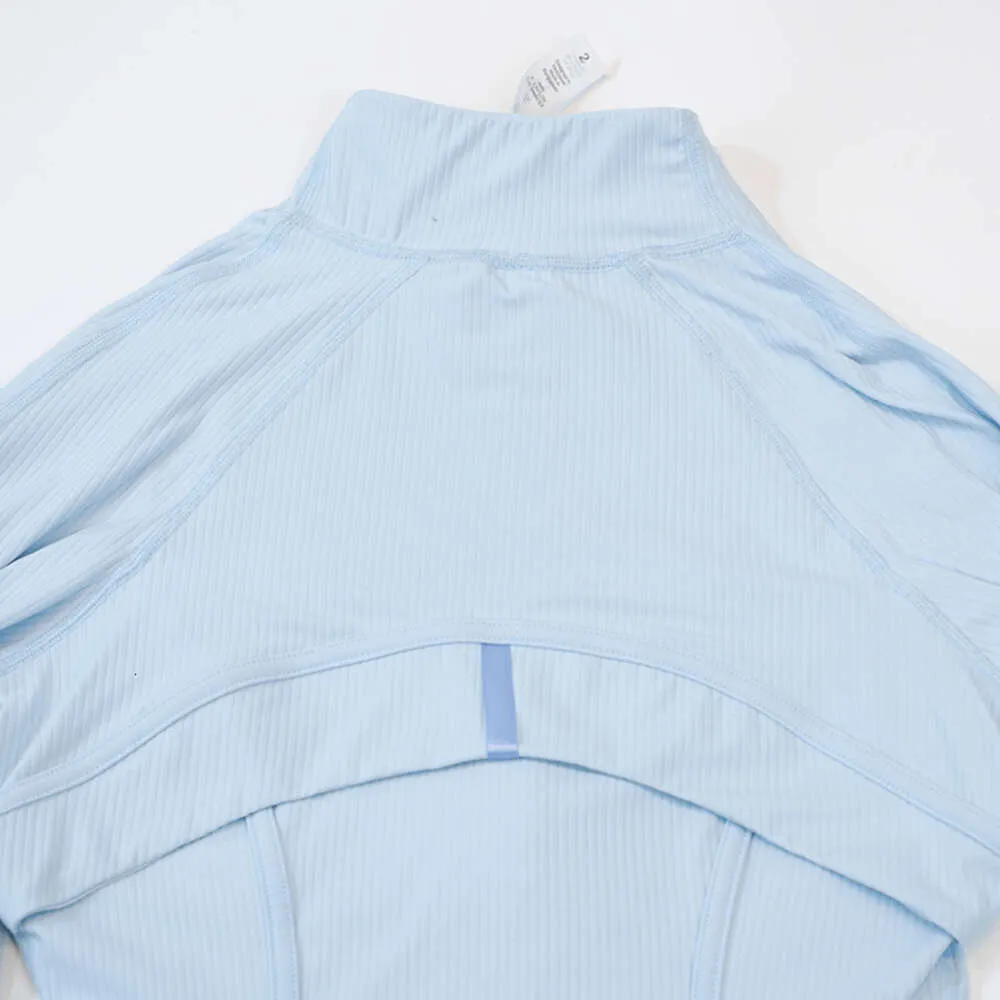 Yoga Cropped Define Coat Long Sleeve Shirt Rib Short Womens Tight Thin Jacket Breathable Cardigan Sportswear Summer_voghion.com