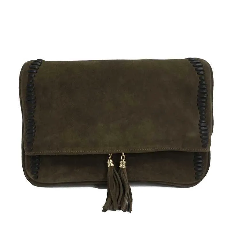 Sac à bandoulière en daim véritable et nubuck pour femme, sac à bandoulière latéral à franges, sac de créateur Za, taille moyenne, élégant au quotidien_voghion.com