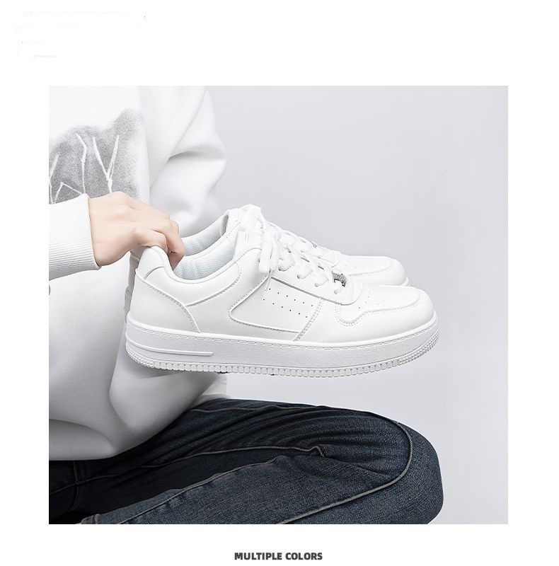 Zapatos Kolumb para hombre, tendencia de primavera, zapatos negros de tabla para hombre, nuevos zapatos negros de 2025, zapatos blancos Air Force No.1 con suela gruesa._voghion.com