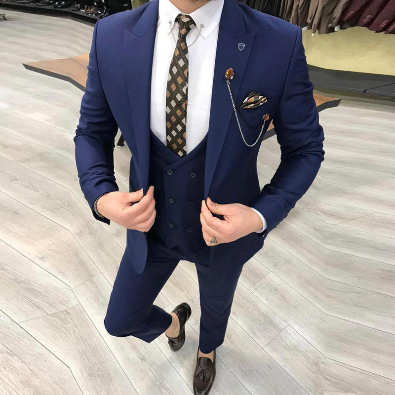 Fat up three piece set host banquet men's suit groomsman groom's formal dress_voghion.com