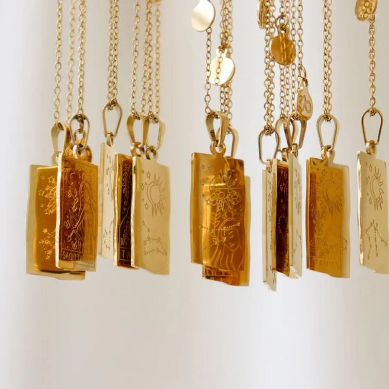 Catene Moda Gioielli in acciaio inossidabile Colore oro 12 Segno zodiacale Collana con corda Collane di amicizia alla moda per_voghion.com