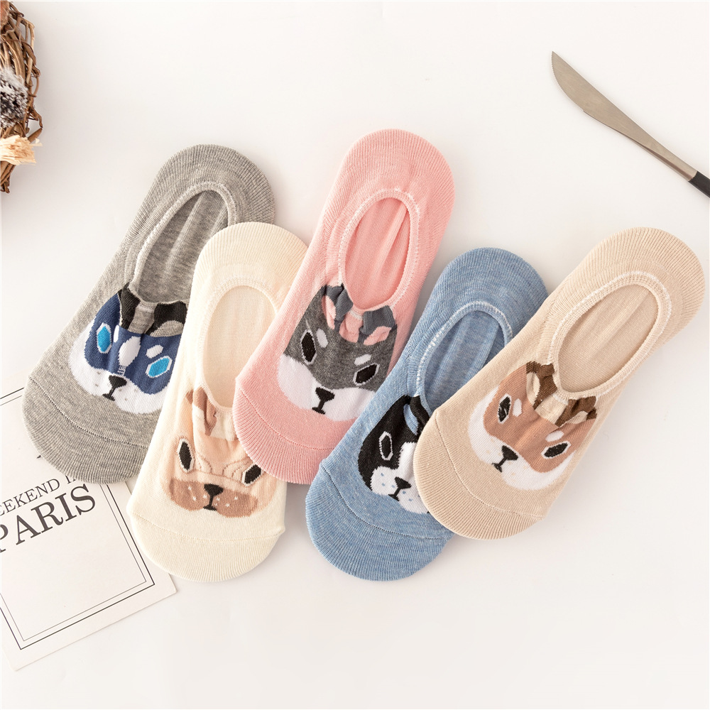 5 pezzi calzini da barca invisibili per donna testa di gatto maglia intrecciata traspirante calzini a forma di diamante per donna bocca superficiale antiscivolo senza tallone che cade_voghion.com