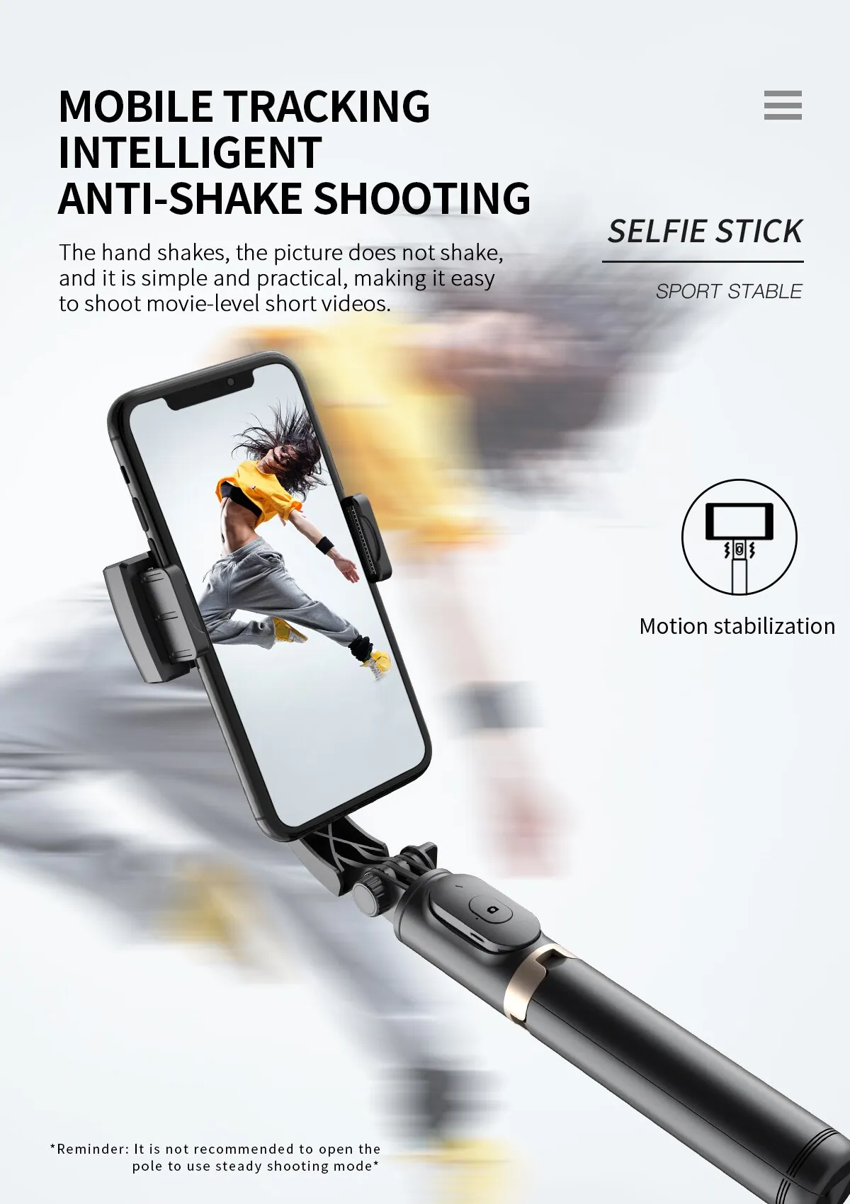 Mobile Video Anti Shaking Vlog Uniaxial Stabilizer Live Bluetooth Selfie Stick Tripod Horizontal And Vertical Shooting_voghion.com