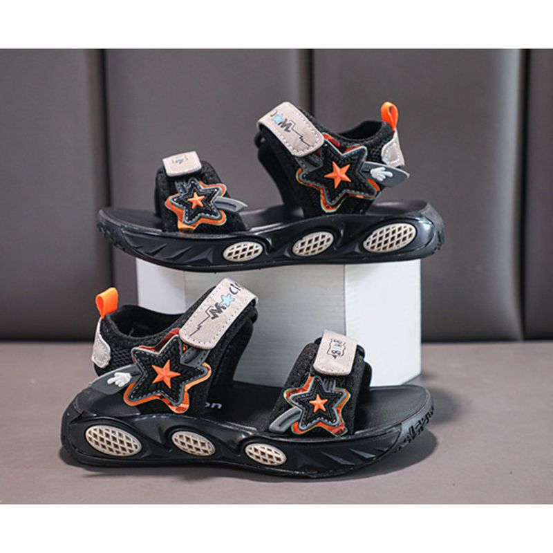 Boys' Star 2024 summer new little boys beach shoes sports soft soled student sandals Big kids_voghion.com