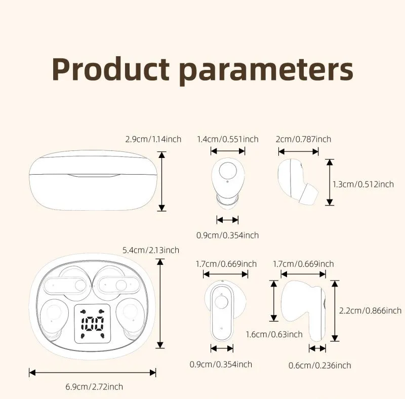 True Wireless Bluetooth Ohrhörer Hifi Stereo Kopfhörer Für Paare_voghion.com