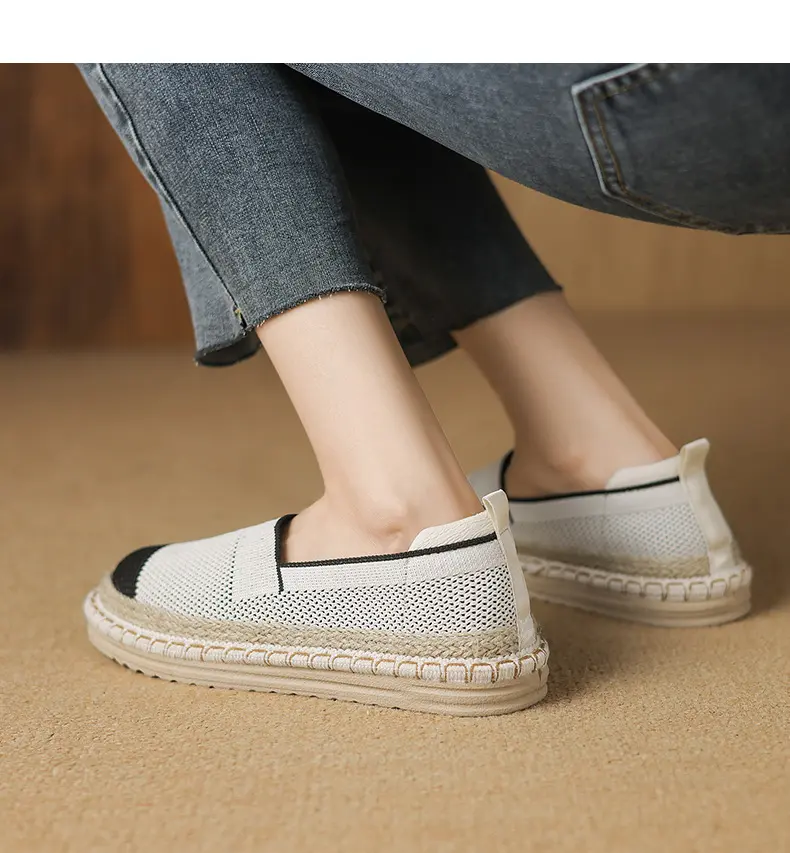 CMY Summer New Fly Woven Shoes Mesh Breathable Straw Fisherman Shoes_voghion.com