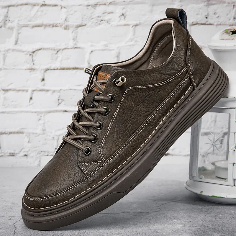 Herren Oxford Schuhe Aus Echtleder Schnürschuhe Für Den Alltag_voghion.com