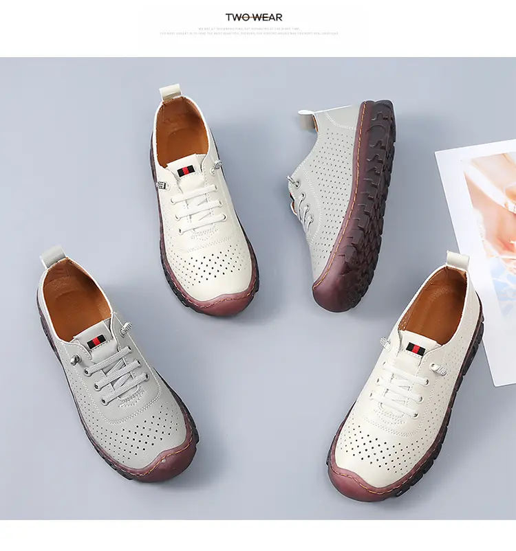 Chaussures simples pour femmes cousues à la main, à semelle souple et épaisse, couvre-pieds pour maman, grandes pointures de chaussures décontractées respirantes pour femmes_voghion.com