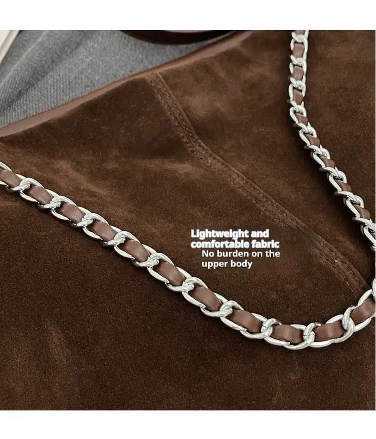 Stylish Women's Suede Shoulder Bag Large Capacity Leather Handbag_voghion.com