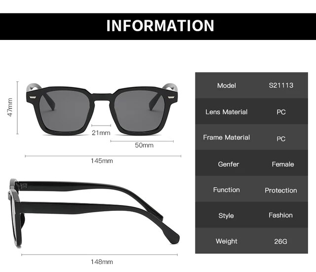 Populāras sieviešu saulesbrilles ar vintage kvadrātveida rāmi, melnas dzeltenas saulesbrilles, modes sieviešu brilles, dāmu brilles_voghion.com