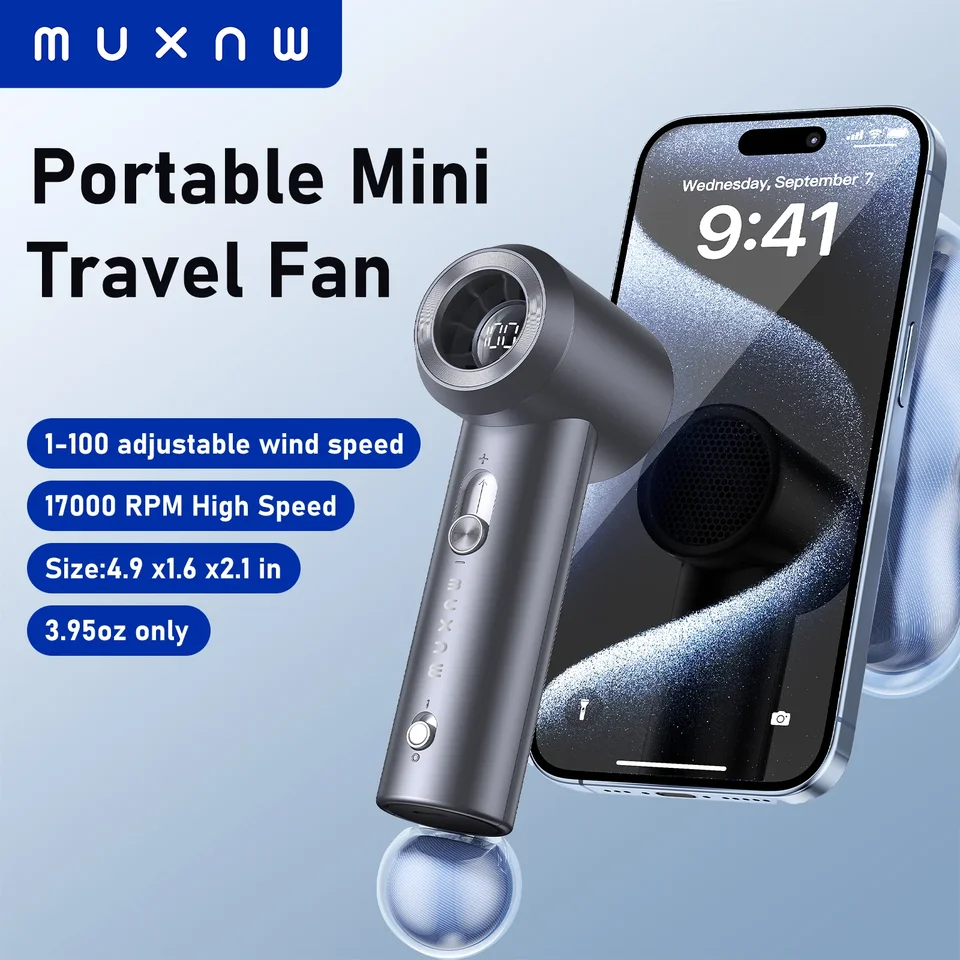Tragbarer Mini Handventilator Mit Digitalanzeige Und Turbopower_voghion.com