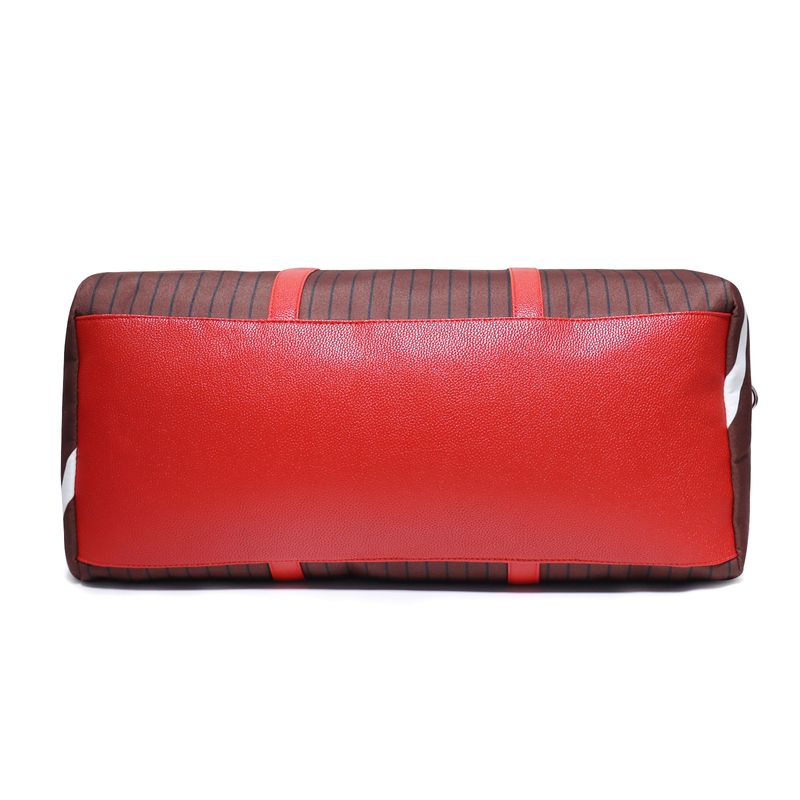 Rugby-Gepäcktasche maior Kapazität, modische tragbare Sport-Fiesstasche, Reisetasche mit gestreiftem Canvas-Druck_voghion.com