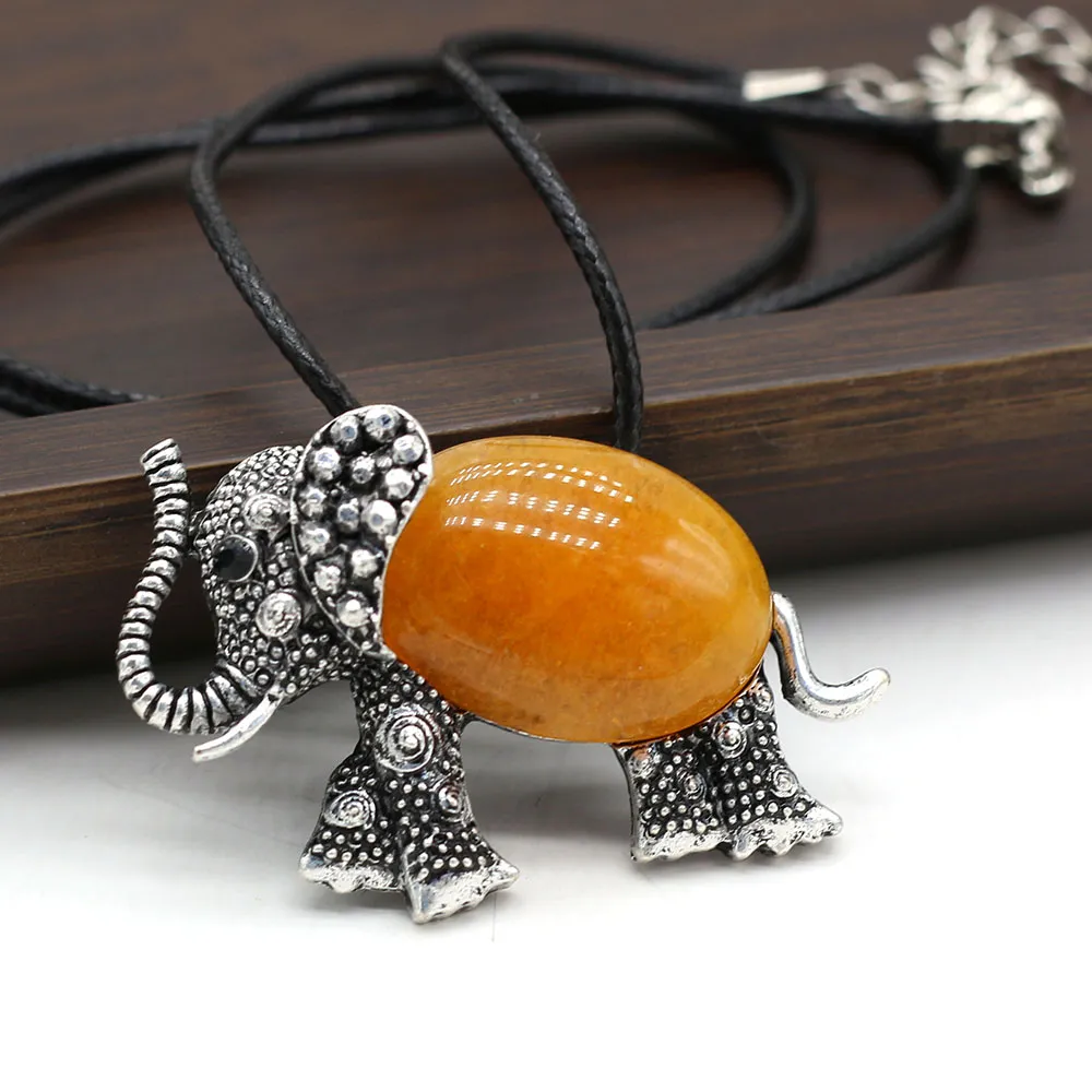 Collana con ciondolo elefante vintage per donna con gemme_voghion.com
