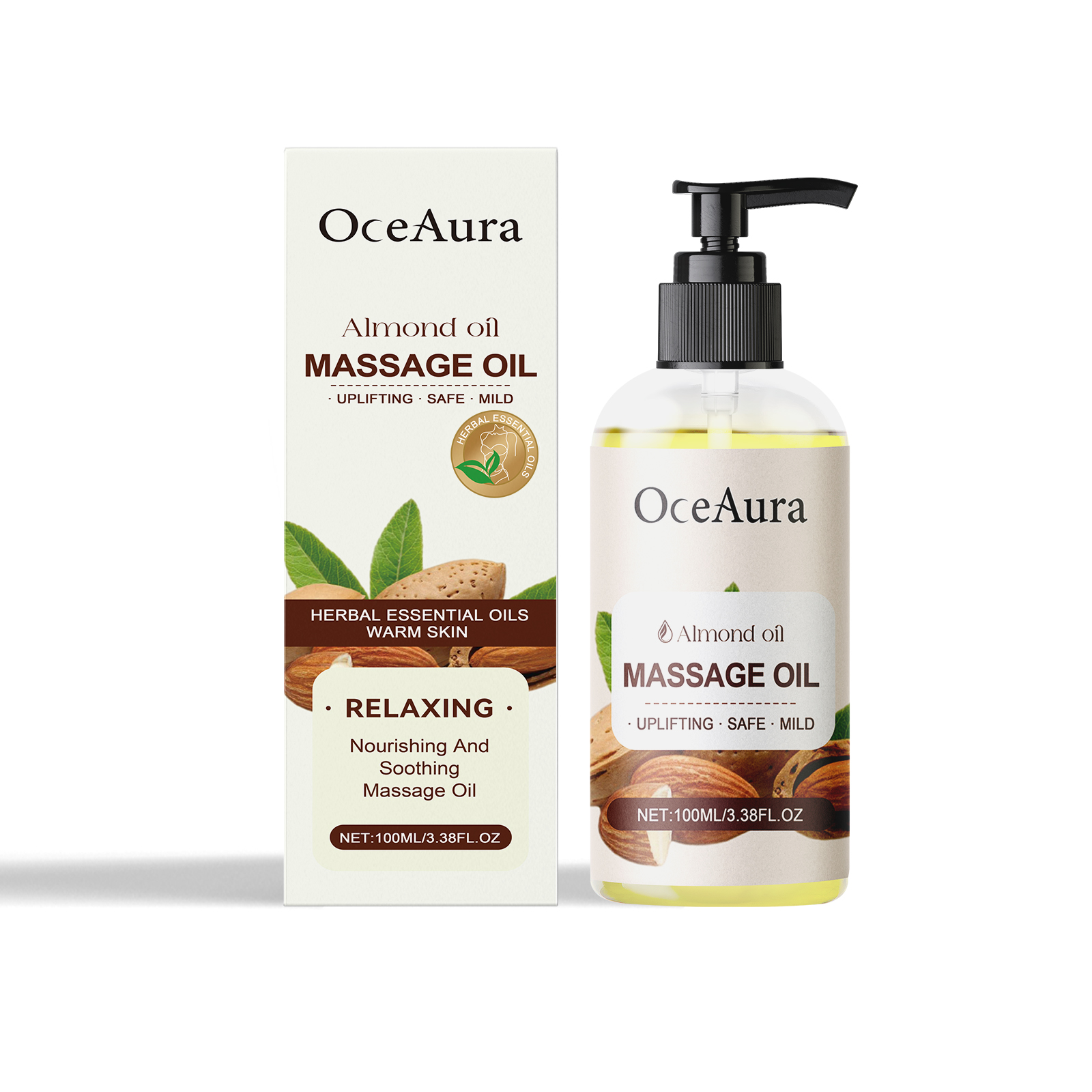 OceAura Almond Body Essential Oil Hydrating And Moisturizing Body Moisturizing Massage Essential Oil_voghion.com