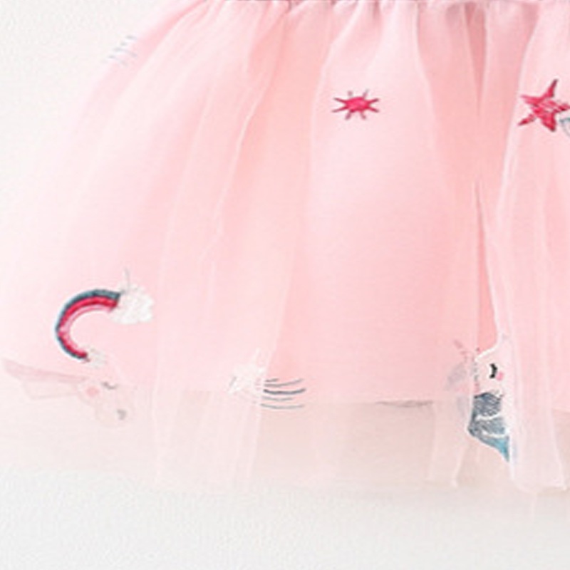 Infant Dress Summer New Pattern Baby Girl Little Flying Sleeve Dress Cartoon Rainbow Star Unicorn Children's Clothing_voghion.com