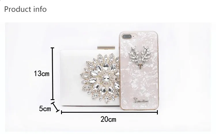 Borsa bianca da sposa pochette da sera da sposa cristallo estate per le donne piccole borse a tracolla 240819_voghion.com