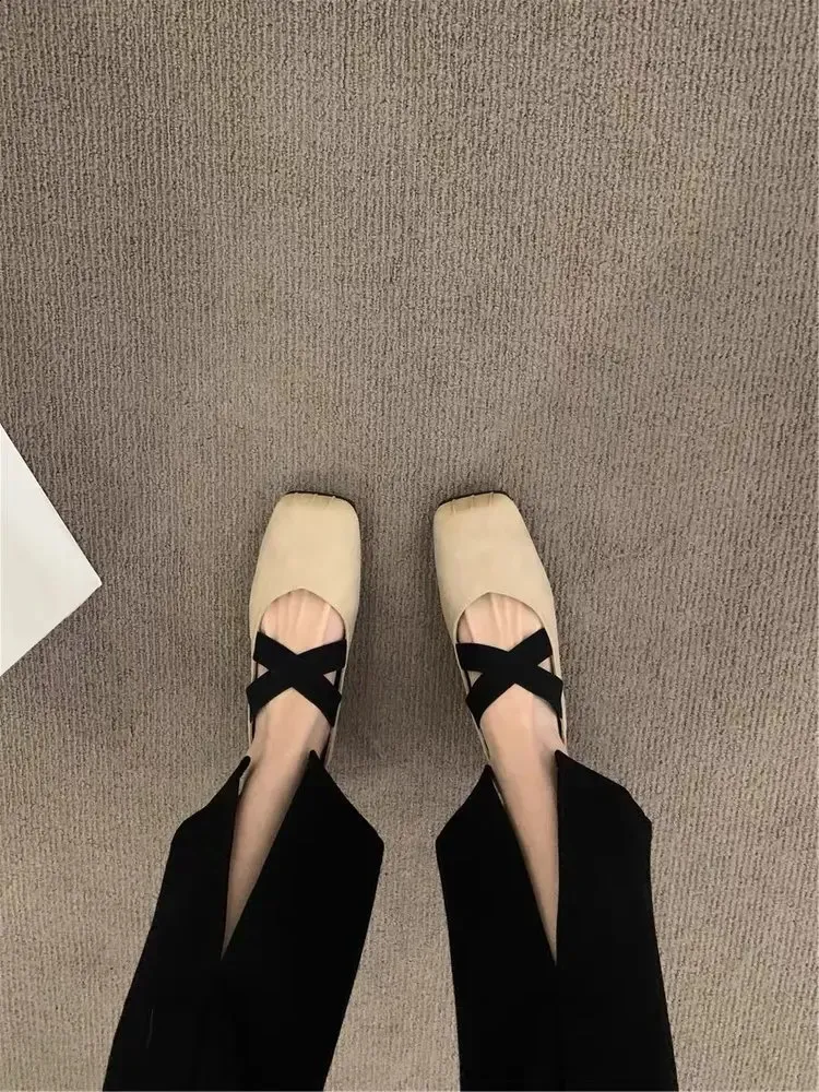 Bekväma mary jane ballerinaskor för damer retro slip ons_voghion.com