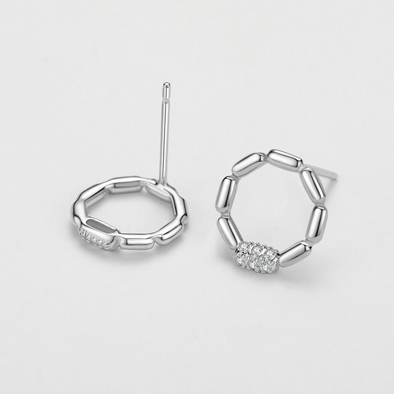 Orecchini a lobo in argento 925 con zirconi per donna matrimonio_voghion.com