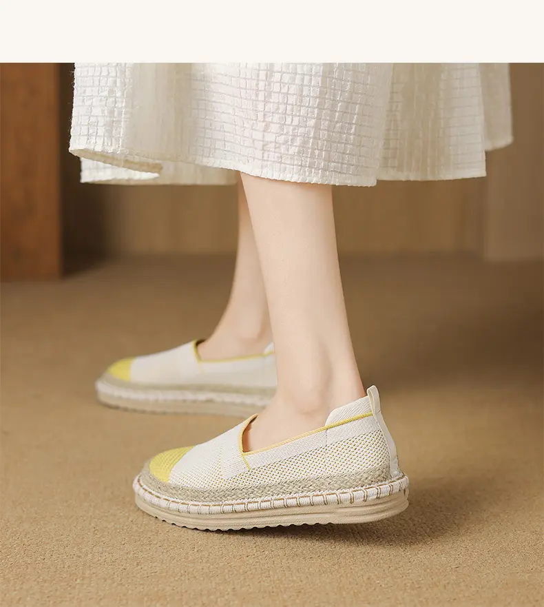 CMY Summer New Fly Woven Shoes Mesh Breathable Straw Fisherman Shoes_voghion.com