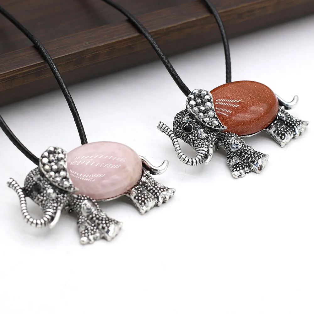 Collana con ciondolo elefante vintage per donna con gemme_voghion.com