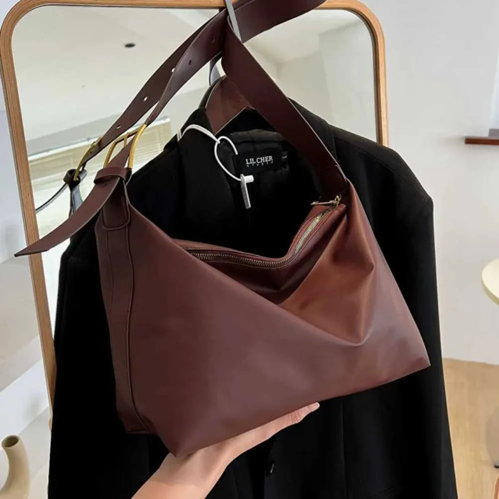 Große Hobo Schultertasche Aus Kunstleder Elegante Damentasche_voghion.com