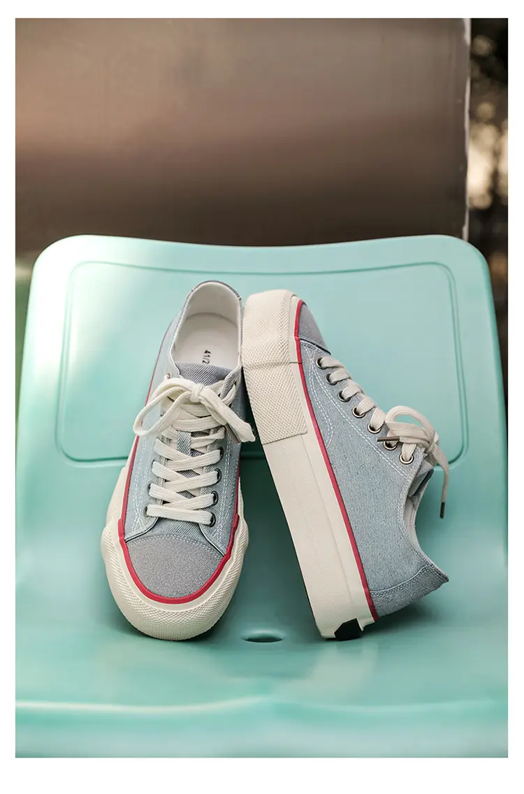Canvas Shoes For Men, Casual Low Top Trainers With Thick Sole_voghion.com
