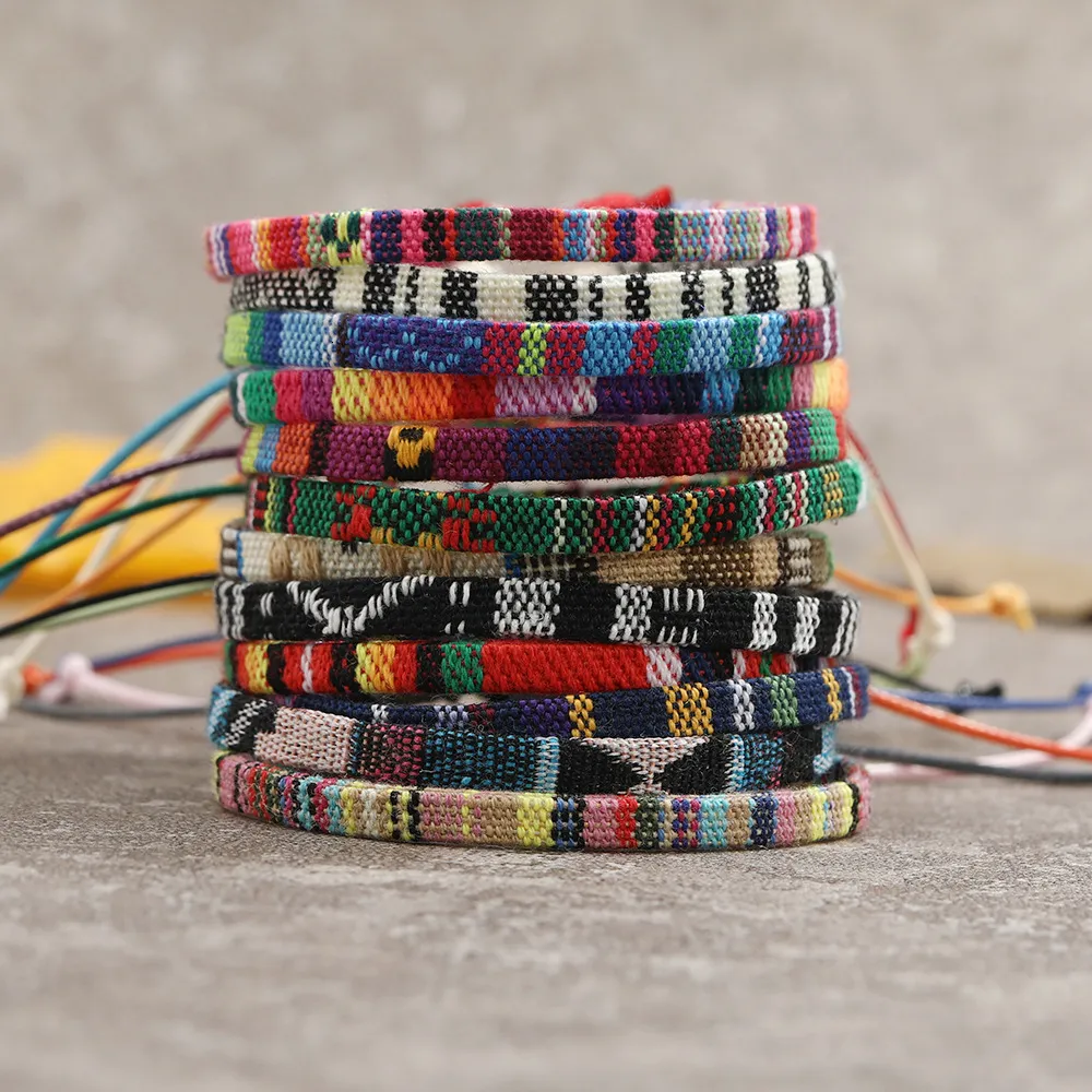 Gewebtes Stoffarmband Ethno Stil Vintage Boho Nepal Armschmuck_voghion.com