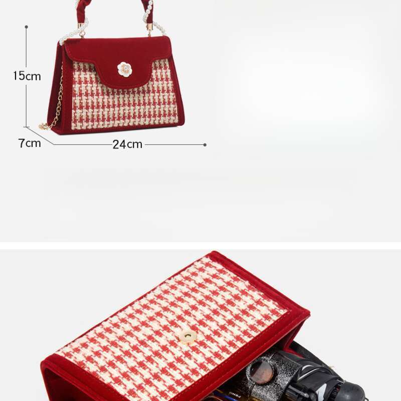 Lady Wedding Bridal High-End-Sinn, Damenatmosphäre Rot, Nischenrote kleine Tasche, Handheld 2024 Neu_voghion.com