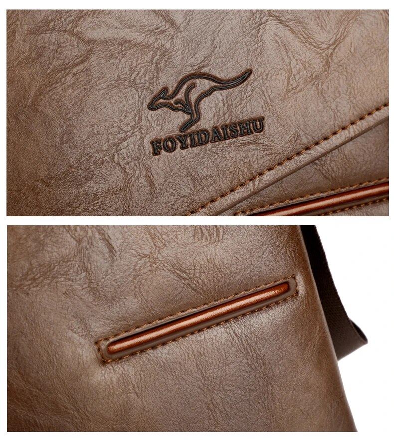 Summer Brand Kangaroo Messenger Bags Leather Casual Crossbody For Men Business Shoulder Bag Male Small Handbag_voghion.com