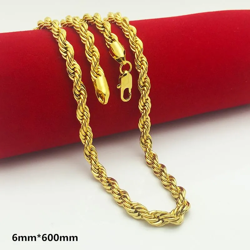 Kjeder Gullfylt Solid Twisted Chain Men Kvinner Smykker Mote Punk Style 5MM 6MM 7MM Full Størrelse For Your ChoiceKjeder_voghion.com