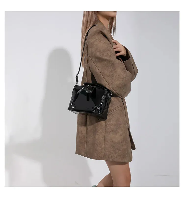 Borsa a tracolla da donna elegante borsa a spalla quadrata oro_voghion.com