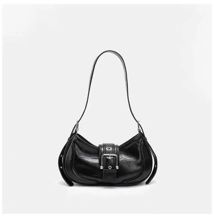 Sacs à main tendance Y2K pour femmes, sacoches à bandoulière en cuir PU noir, sacoches sous les bras, portefeuilles, de haute qualité_voghion.com