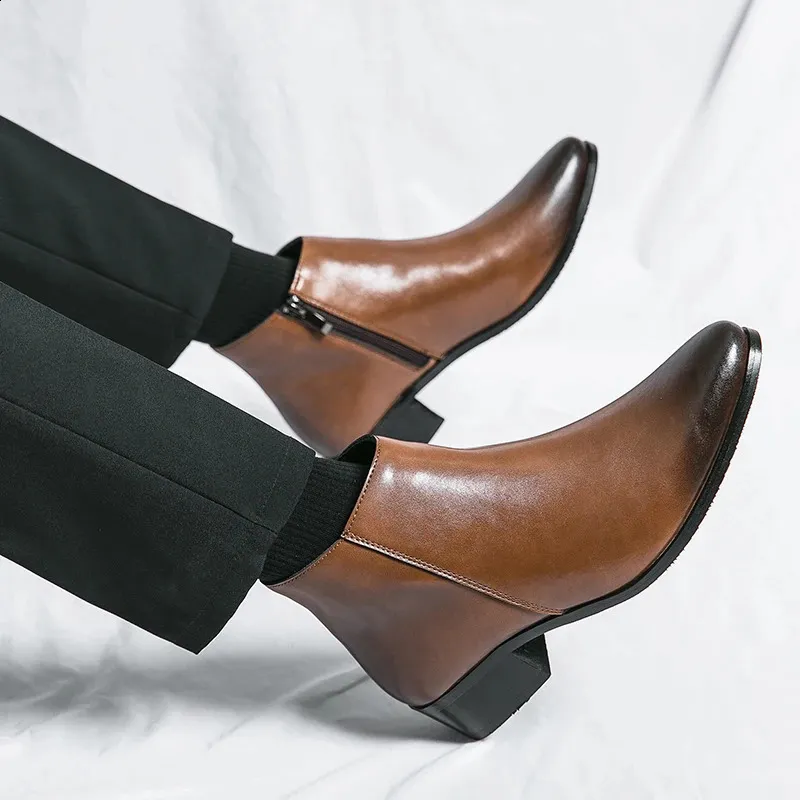 Men Ankle Boots Genuine Leather Retro Comfortable Casual Shoes_voghion.com