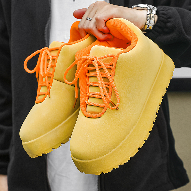 Men's shoes 2025 new fall trend with thick soled breadboard shoes youth niche original casual shoes