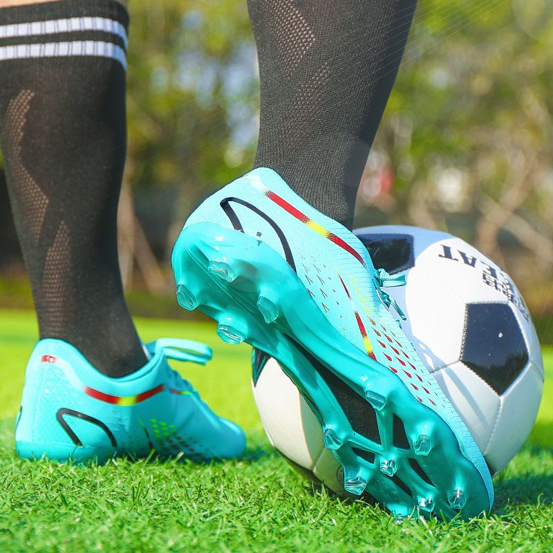 Fußballschuhe Herren und Damen mit langen gebrochn Spikes, professionelle Trainings-Sneakers, Sportschuhe für_voghion.com